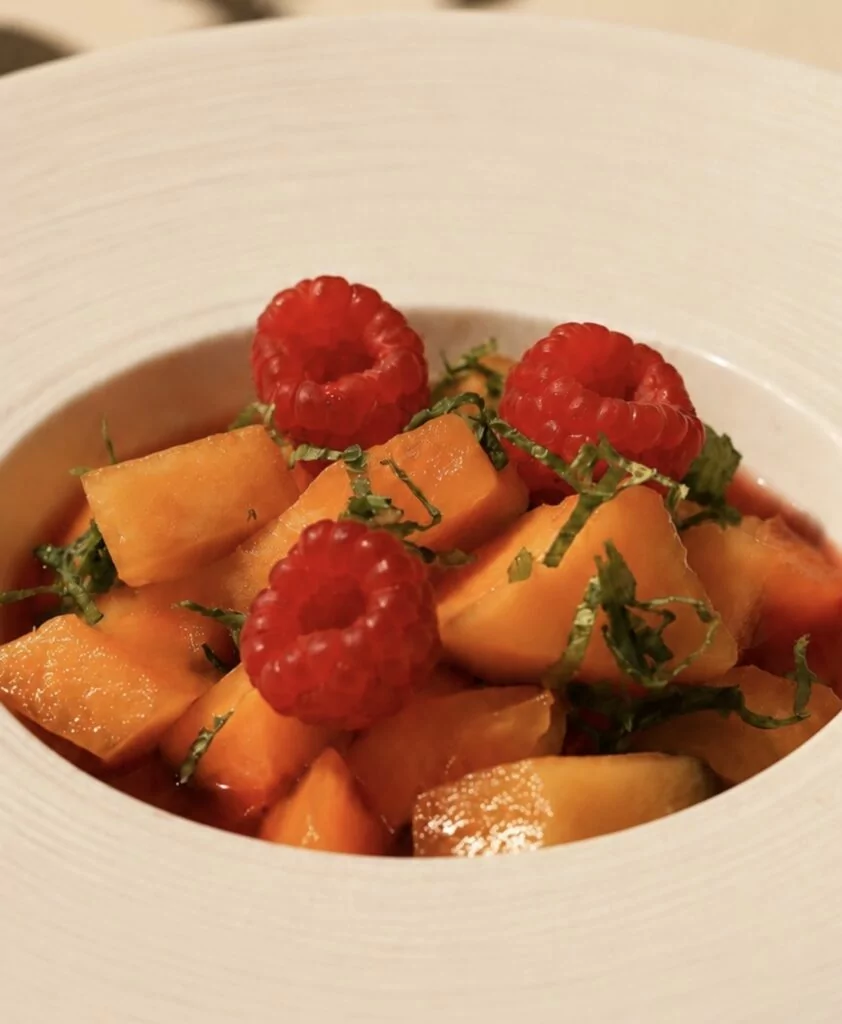 Melon et framboises
