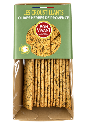 Les Croustillants Olives Herbes de Provence, Bon Vivant — sachet 80 g