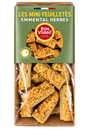 Les Mini Feuilletés Emmental Herbes, Bon Vivant — sachet 75 g