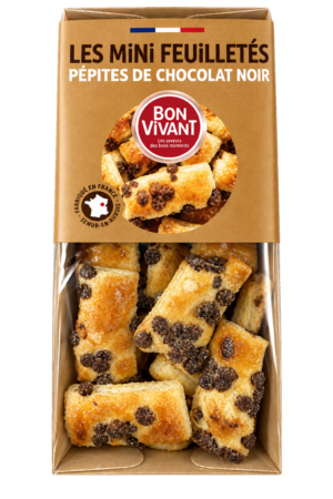 Les Mini Feuilletés Pépites de Chocolat Noir, Bon Vivant — sachet 75 g
