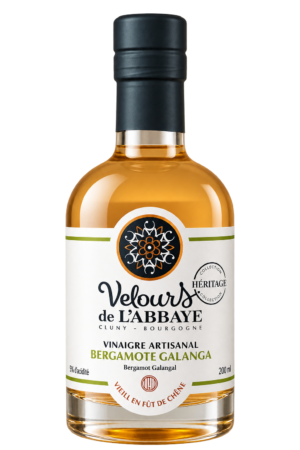 Vinaigre Bergamote Galanga Héritage, Velours de l’Abbaye — flacon 200 ml